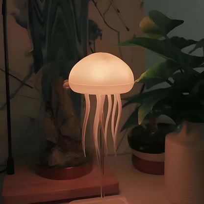 RGB Gradient Jellyfish Atmosphere Bedside Lamp with Rechargeable Function, Touch Sensor, and Voice Control