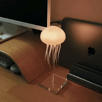 RGB Gradient Jellyfish Atmosphere Bedside Lamp with Rechargeable Function, Touch Sensor, and Voice Control